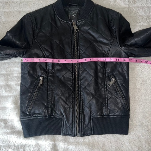GUESS Faux Leather Quilted Bomber Jacket - Picture 9 of 12